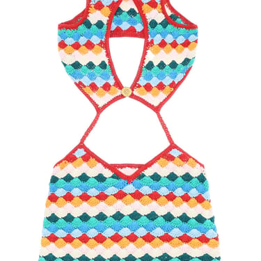 Casablanca 'Rainbow Shell' Mini Crochet Dress Women