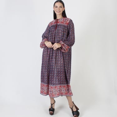 Large India Gauze Cotton Tent Dress Size 40 