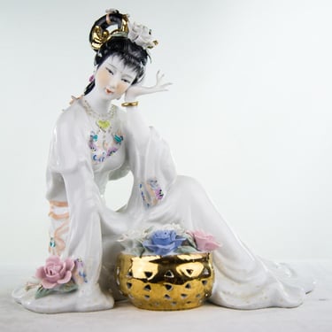 Antique Porcelain Geisha Female Figure 
