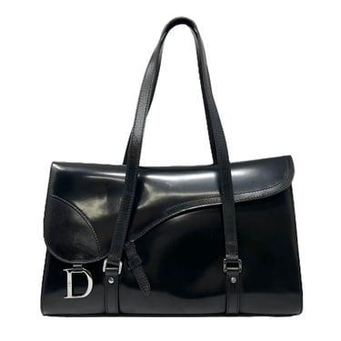 Dior Black Leather Saddle Shoulder Bag