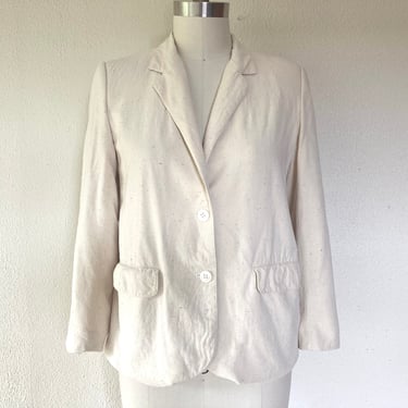 1980s Natural silk noil blazer 