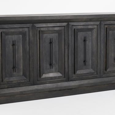 4 Door Sideboard Media Console in washed black finish by Terra Nova Furniture Los Angeles 