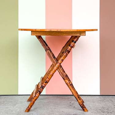 Tortoiseshell Bamboo Folding Table