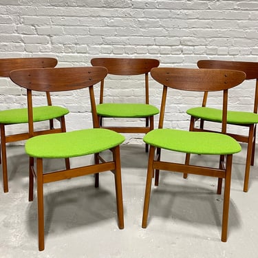 Mid Century MODERN Teak Danish DINING CHAIRS by Farstrup Mobler, Set of Five 