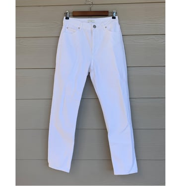 White High Waisted Classic Jeans | Sandro Paris Designer Straight Cut | Slim Fit Button Fly | Size 38 