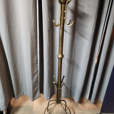 Vintage Brass Freestanding Coat Rack 19.5 x 72