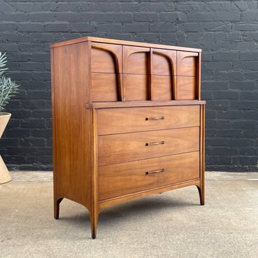 Vintage Mid-Century Modern Walnut Highboy Dresser by Style House Furniture, c.1960’s 