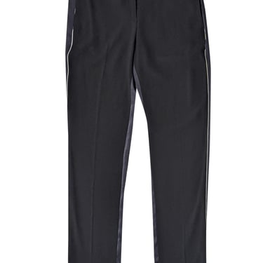 Theory - Black Crepe & Satin Tailored Trousers Sz 2