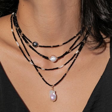 White Pearl and Gemstone Necklace - Haukea 