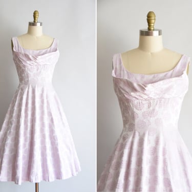 1950s Soft Spoken dress / vintage 50s cocktail dress / Gigi Young floral dress 