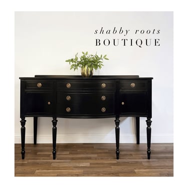 NEW! Antique Bow Front Federal Buffet cabinet Sideboard in Black. Elegant, Timeless, Classsic! San Francisco, CA by Shab