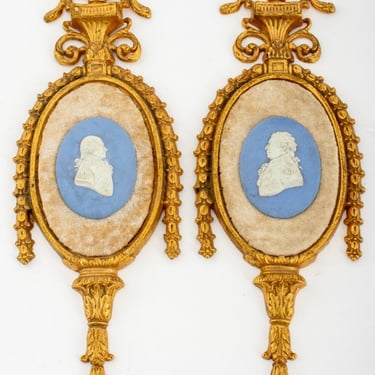 George III Style Gilt Bronze & Wedgwood Appliques