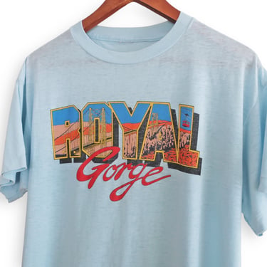 vintage Colorado shirt / paper thin t shirt / 1980s Royal Gorge souvenir t shirt paper thin single stitch Large 