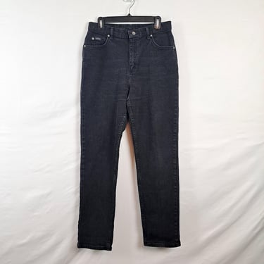 Vintage 90s Black Stretch High Rise Jeans, Size 31 Waist 