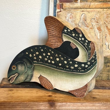 Free Shipping within continental US - Vintage Fish Shaped Storage Box 