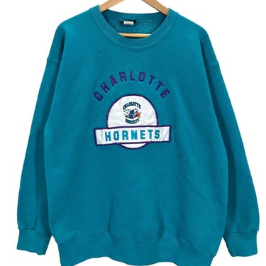 Vintage 90s Charlotte Hornets Crewneck Sweatshirt Large