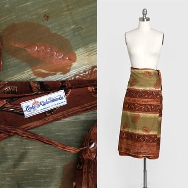 Vintage 50s Duke Kahanamuku Hawaiian cotton sarong wrap skirt | 1950s ie faitaga wrap skirt 