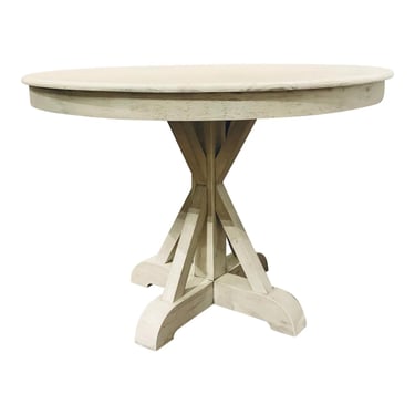 Small Round White Washed Dining Table