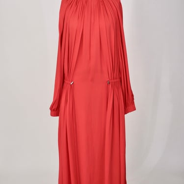 Tibi Crepe Drawstring Maxi Dress