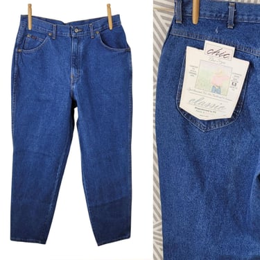 NEW Vtg Chic Jeans Plus Size 18 Petite 18W Blue Medium Wash High Rise Mom Jeans 