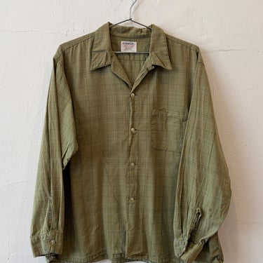 Vintage 1950s ARROW GABANARO Rayon Gabardine Sport Shirt
