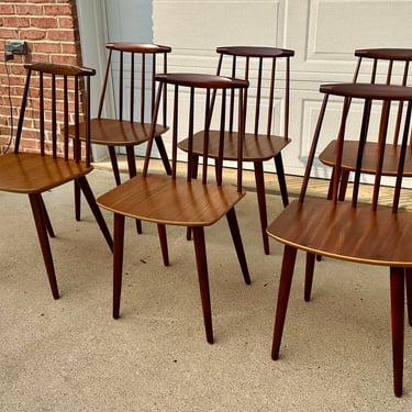 Set of 6 Folke Pålsson’s J77 Dining Chairs Midcentury Modern Danish 