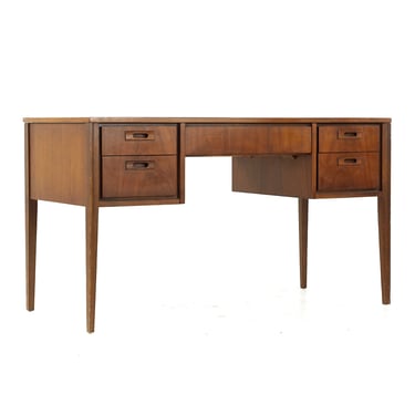 United Mid Century Walnut and Leather Top Desk - mcm 