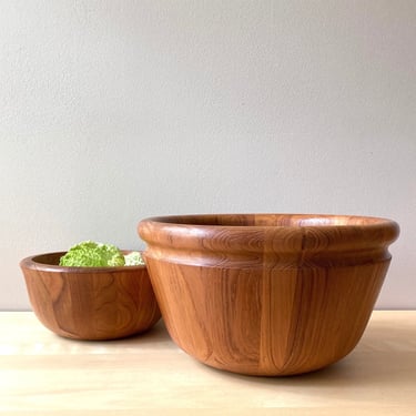 vintage teak salad bowl Dansk International Designs JHQ Thailand choice 14” or 10” staved wood 