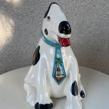 Vintage 1984 Pitcher Teapot Kitsch Dog With Tie 10” By Animals & Co Signed. 