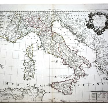 De L'Isle Phillipe Buache Map of Italy - 1802