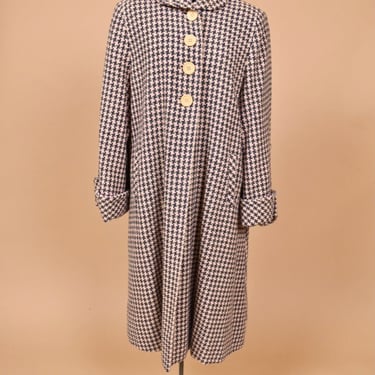 Pink and Navy Houndstooth Coat, L