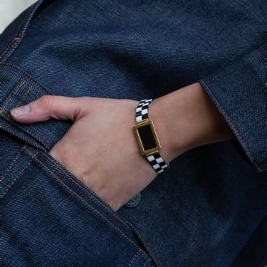 A. Carnevale CHECKERBOARD BRACELET - WHITE/BLACK