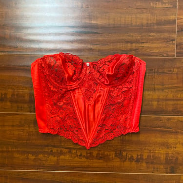 Vintage 1980’s Red Lace Bustier 