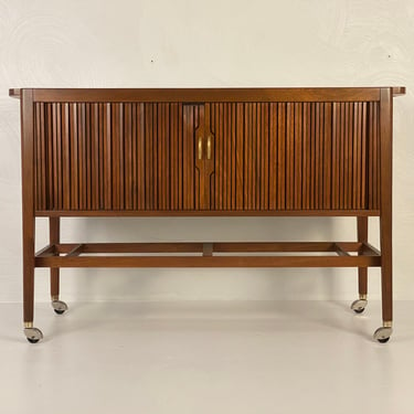 Drexel Declaration Walnut Server/Bar Cart, Circa 1960s - Please ask for a shipping quote before you buy. 