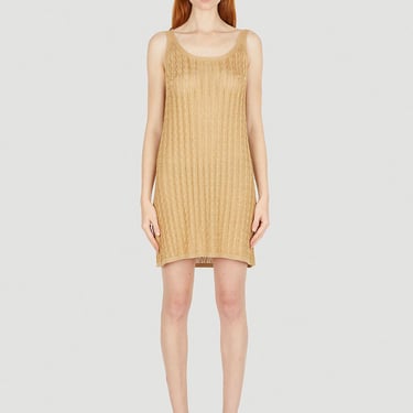 Prada Women Metallic Cabel Knit Dress