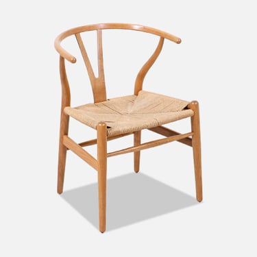 Iconic Hans J. Wegner \u201cWishbone\u201d Oak Arm Chair for Carl Hansen & S\u00f8n