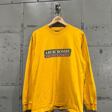 Small Y2K Men’s Abercrombie & Fitch Shirt Cotton yellow Abercrombie  long sleeve Mall Brand 