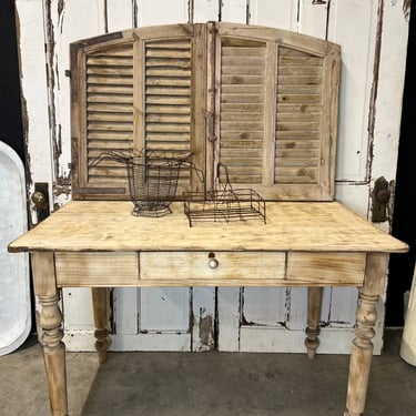 French Pine Sandblasted Table/Desk, 1880 CONTACT FOR SHIPPING 