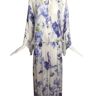 ROBERTO CAVALLI- NWT 2005 Floral Silk Maxi Dress, Size 8
