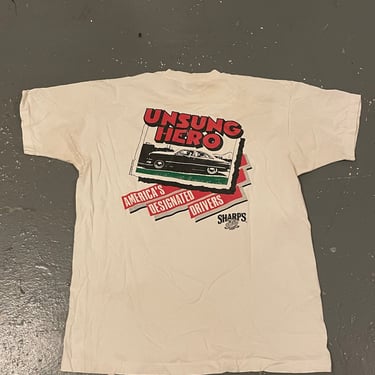 Size XL Vintage 90s Americas Designated Drivers Short Sleeve Graphic Tee Men’s White Sober Drink Drunk Bar Shirt Funny Comedy MADD Add 