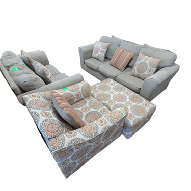 Gray Couch, Loveseat, Chair & Ottoman Set