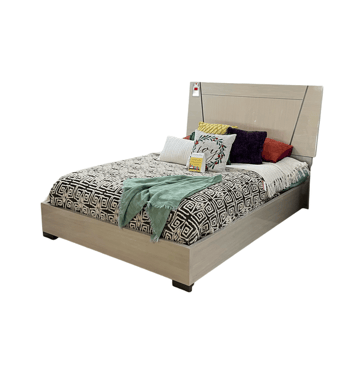 Alf Italia Mont Blanc<br />Queen Bed<br />Light Wood Veneer<br />Glossy Koto Finish<br />W 65 x D 84 x H 51