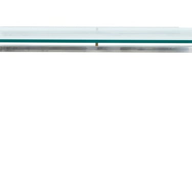 Maison Jansen Style Chrome Glass Top Console Table