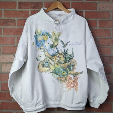 Vintage 90s Save a Day for Wildlife ORIGINAL Pullover Jacket - Large 