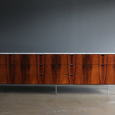 Florence Knoll Rosewood & Marble Credenza circa 1960