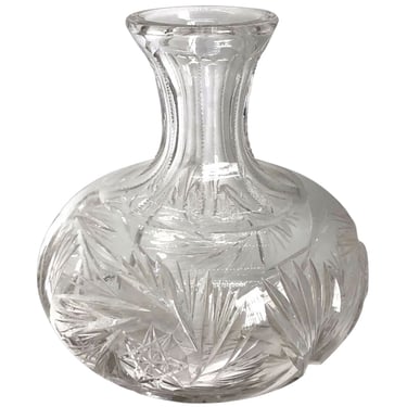 Antique American Brilliant Period Cut Glass Buzz Star Pattern Water / Wine Carafe 