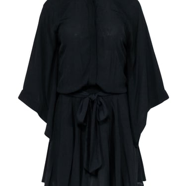 Karen Millen - Black Mini Dress w/ Embroidered Back Detail Sz 4