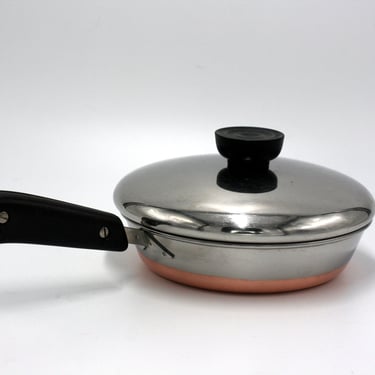 vintage revere ware 6" frying pan/double ring mark/copper bottom 