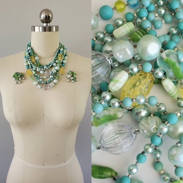 1950's Necklace and Earrings Set 50's Accessories 50s Jewelry 