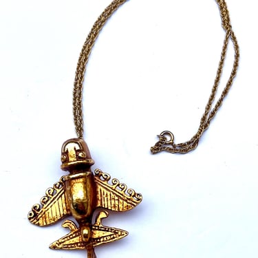 RARE  Alva Museum Replicas Necklace, Meso American Replica, Quimbaya Flyer Gold Necklace, VIntage Collectors Pendant, Museum Necklace 